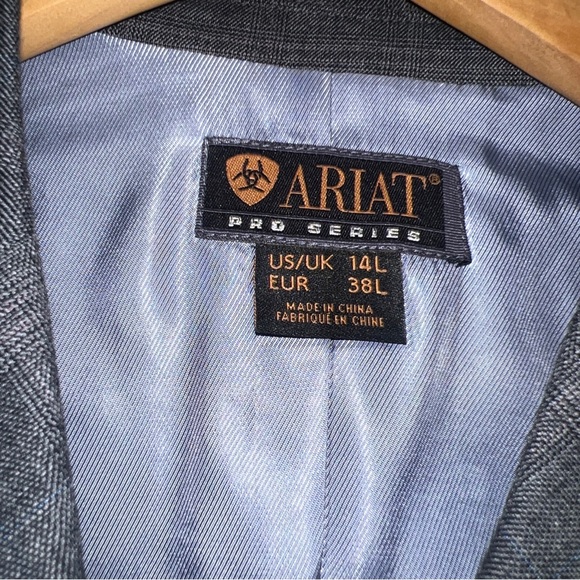 Ariat Pro Series Equestrian Riding Jacket Womens 14L, Grey Glen Plaid - Picture 4 of 14